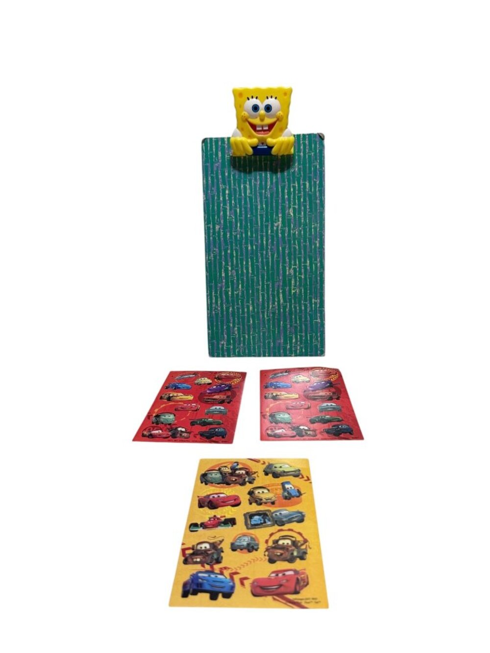 Sponge Bob Squarepants 2002 Clipboard with Set of Pixar Cars Stickers - Picture 2 of 8